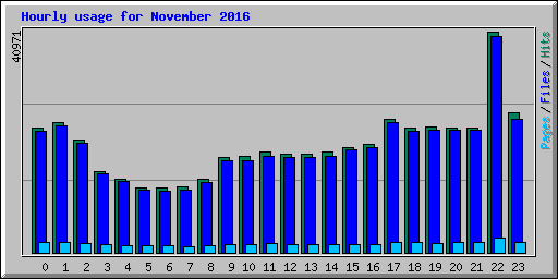 Hourly usage for November 2016